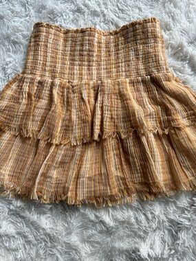 Aerie Yellow Striped Mini Skirt